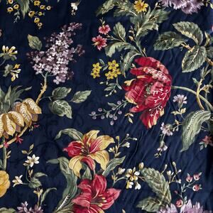 Waverly screen print fabric remnant Carriage House Rose multicolor bold floral